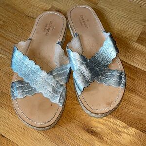 Kate Spade Ibiza Silver Metallic Sandals 7